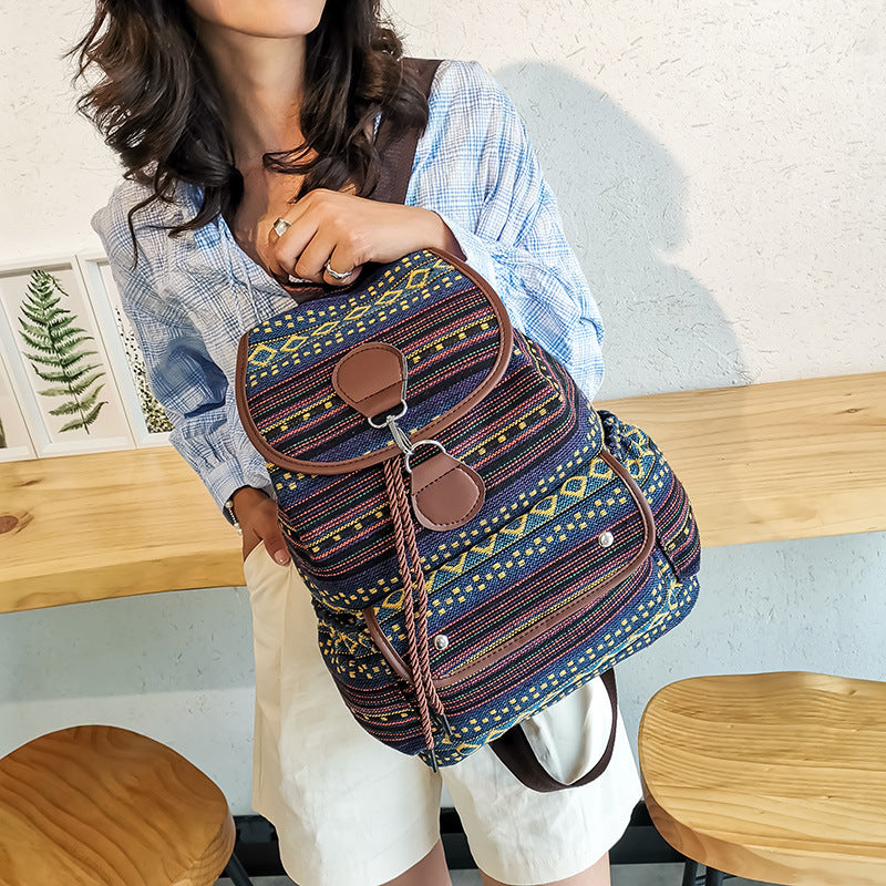 Women's backpack woven three dimensional bag