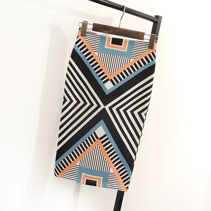 FINA Geometry high waist Pencil Skirts - TRADITION MEETS MODERN