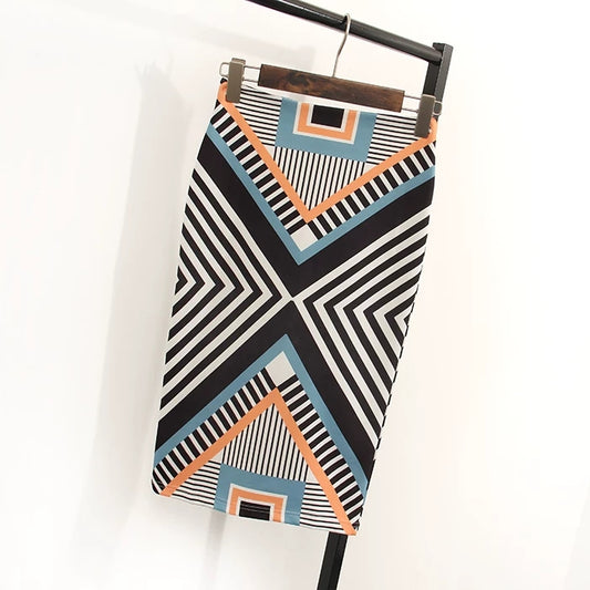 FINA Geometry high waist Pencil Skirts - TRADITION MEETS MODERN