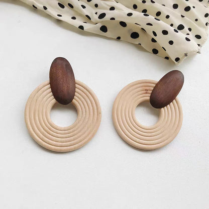 FINA Log Earrings - wooden hand made