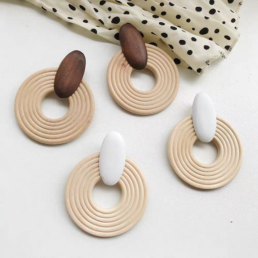 FINA Log Earrings - wooden hand made