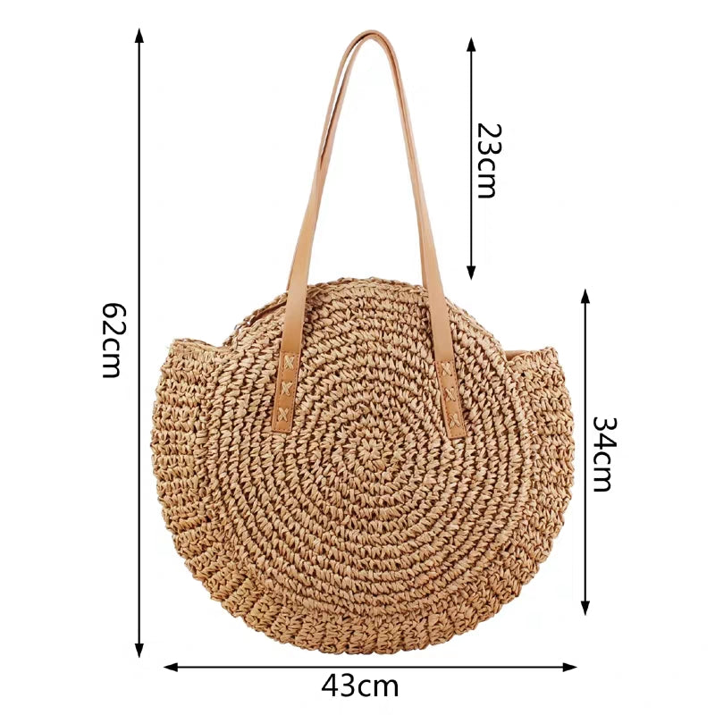 FINA Round straw woven bag