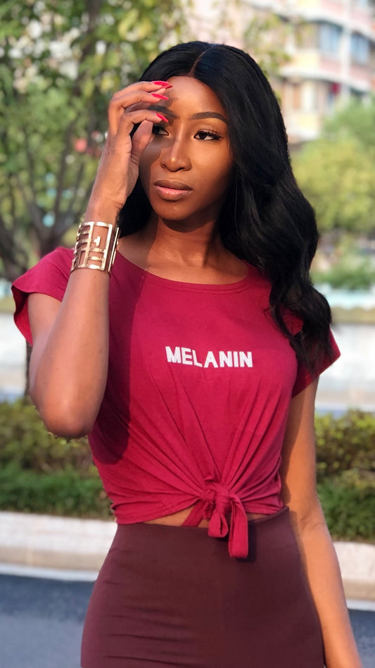 Melanin - Tie-Front Crop Top