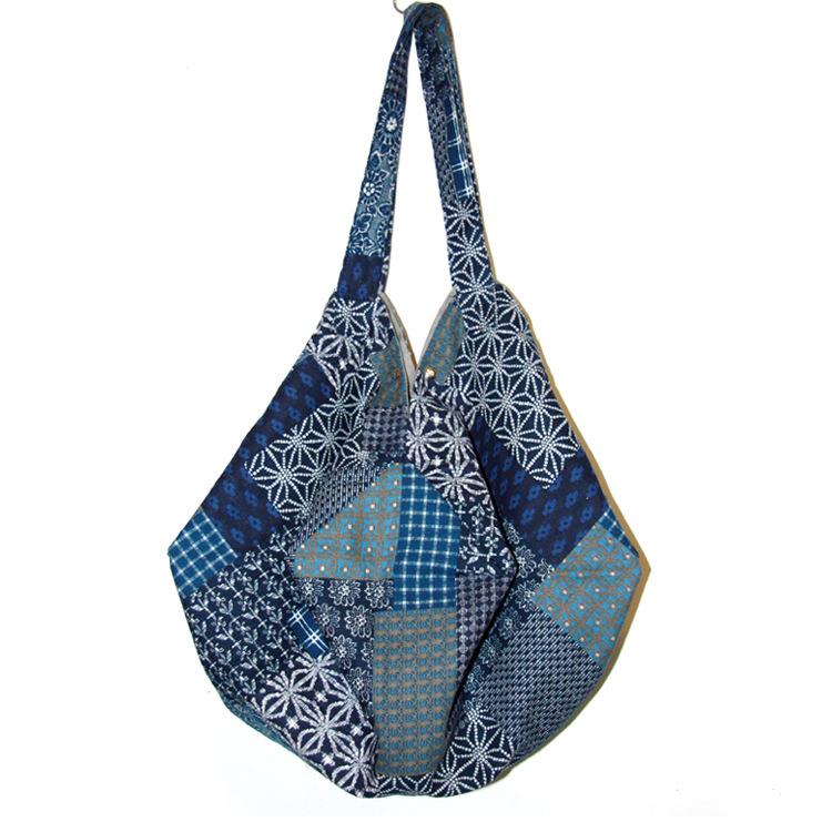 Women's single shoulder leisure hemp cotton handbag