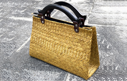 Straw Rattan woven ethnic style handbag