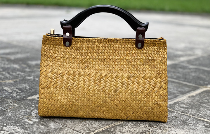 Straw Rattan woven ethnic style handbag