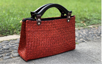 Straw Rattan woven ethnic style handbag