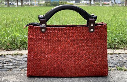 Straw Rattan woven ethnic style handbag