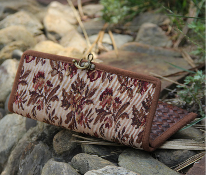 Women's grass woven rattan antique clutch bag