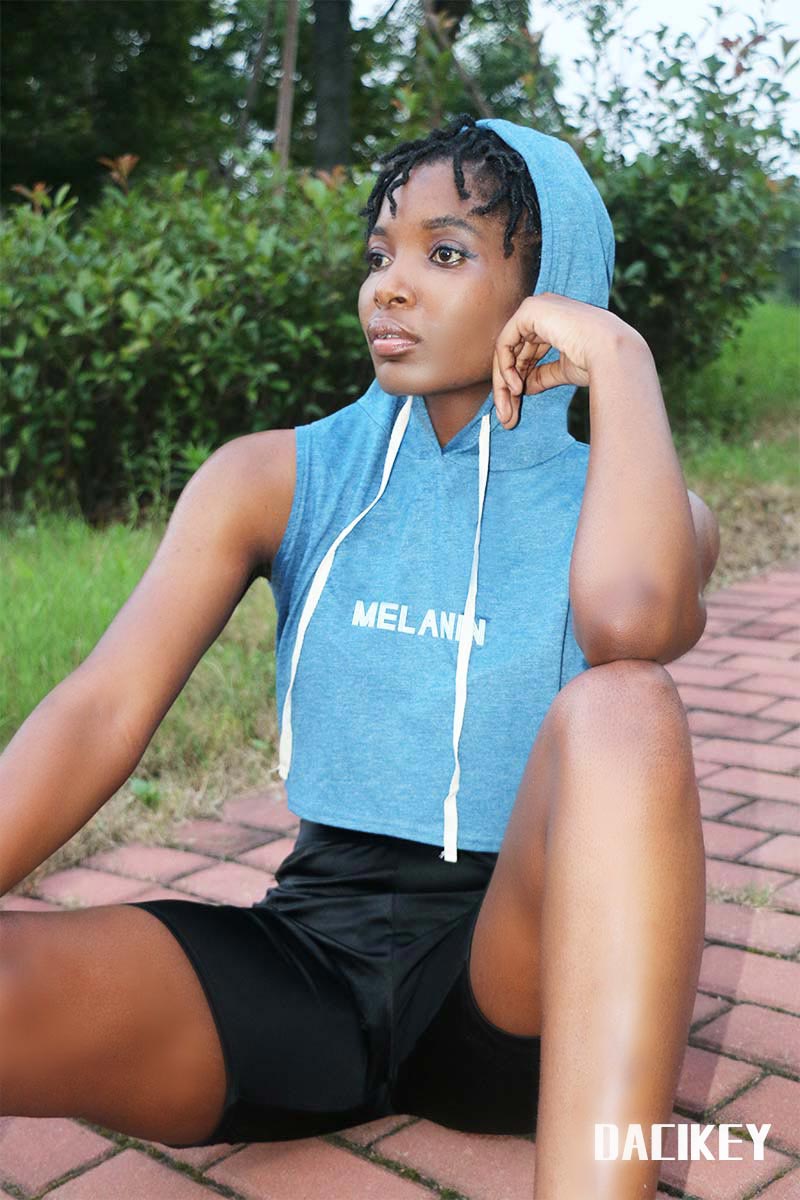 Melanin - Hooded Female Sleeveless Crop Top