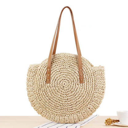 FINA Round straw woven bag