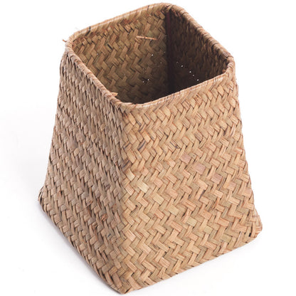 Hand woven straw flower and utensil vase, Storage Nordic style vase