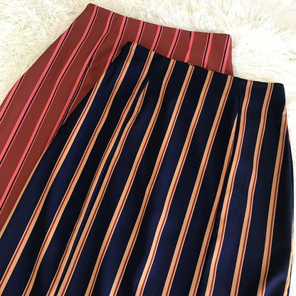 FINA Blue Stripes high waist Pencil Skirts - TRADITION MEETS MODERN