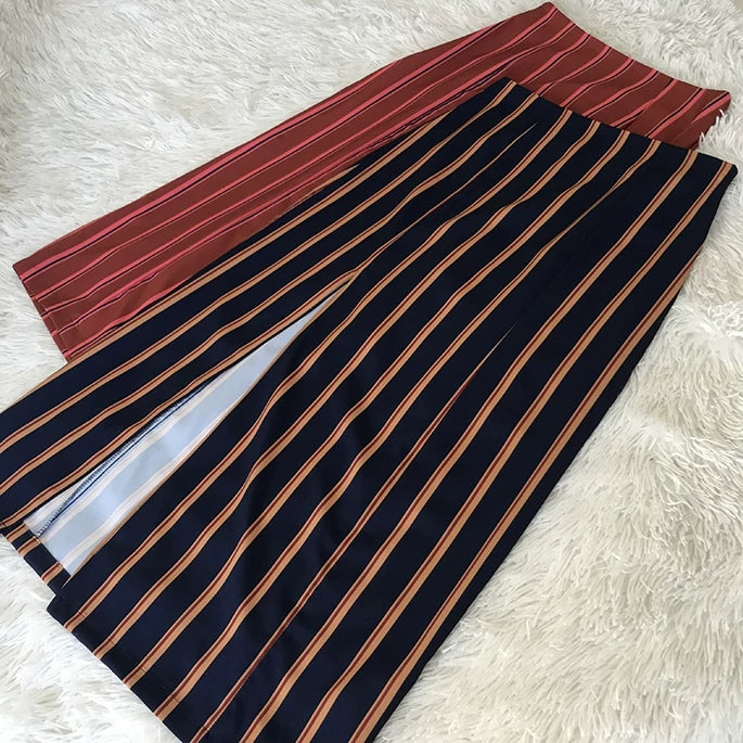 FINA Red Stripes high waist Pencil Skirts - TRADITION MEETS MODERN