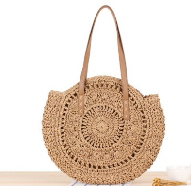 FINA Round straw woven bag